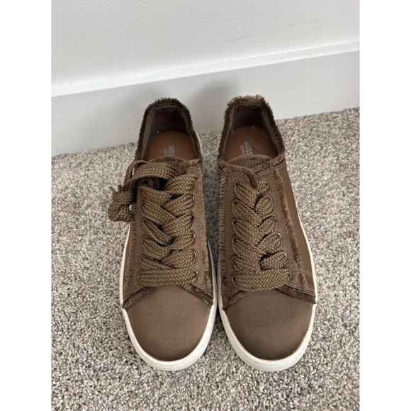 Mossimo Supply Co Zell Fringed Wide Lace Sneakers – Brown – Women's 7 - Picture 2 of 4